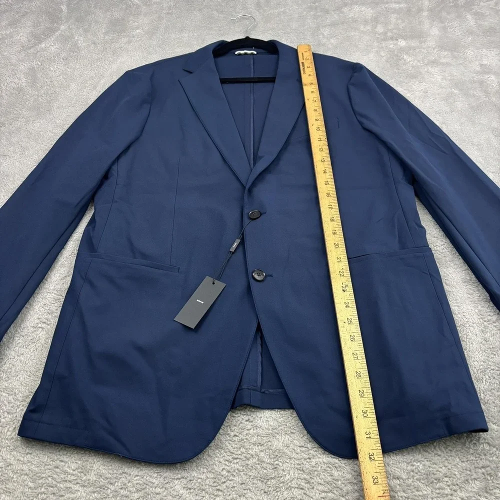 NWT Sene‎ Blazer Jacket Mens 46 Blue FlexTech Single Breasted Business Formal